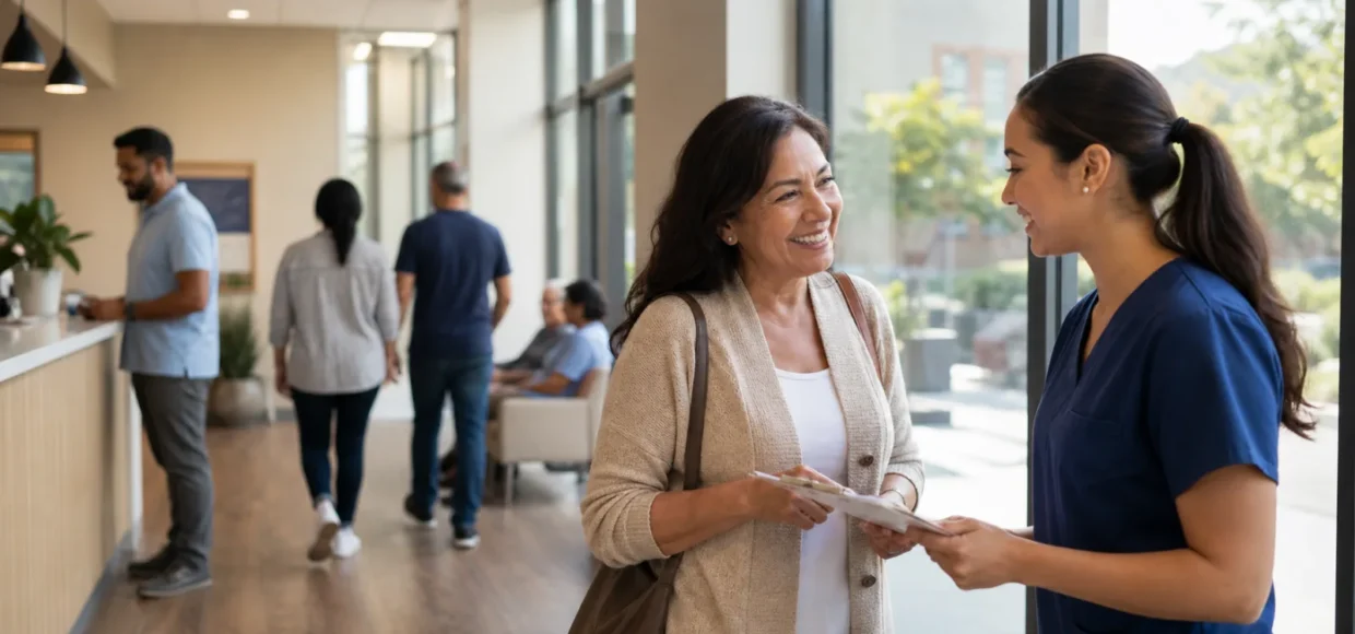Welcoming community clinic setting for All American Community Health Center mission page