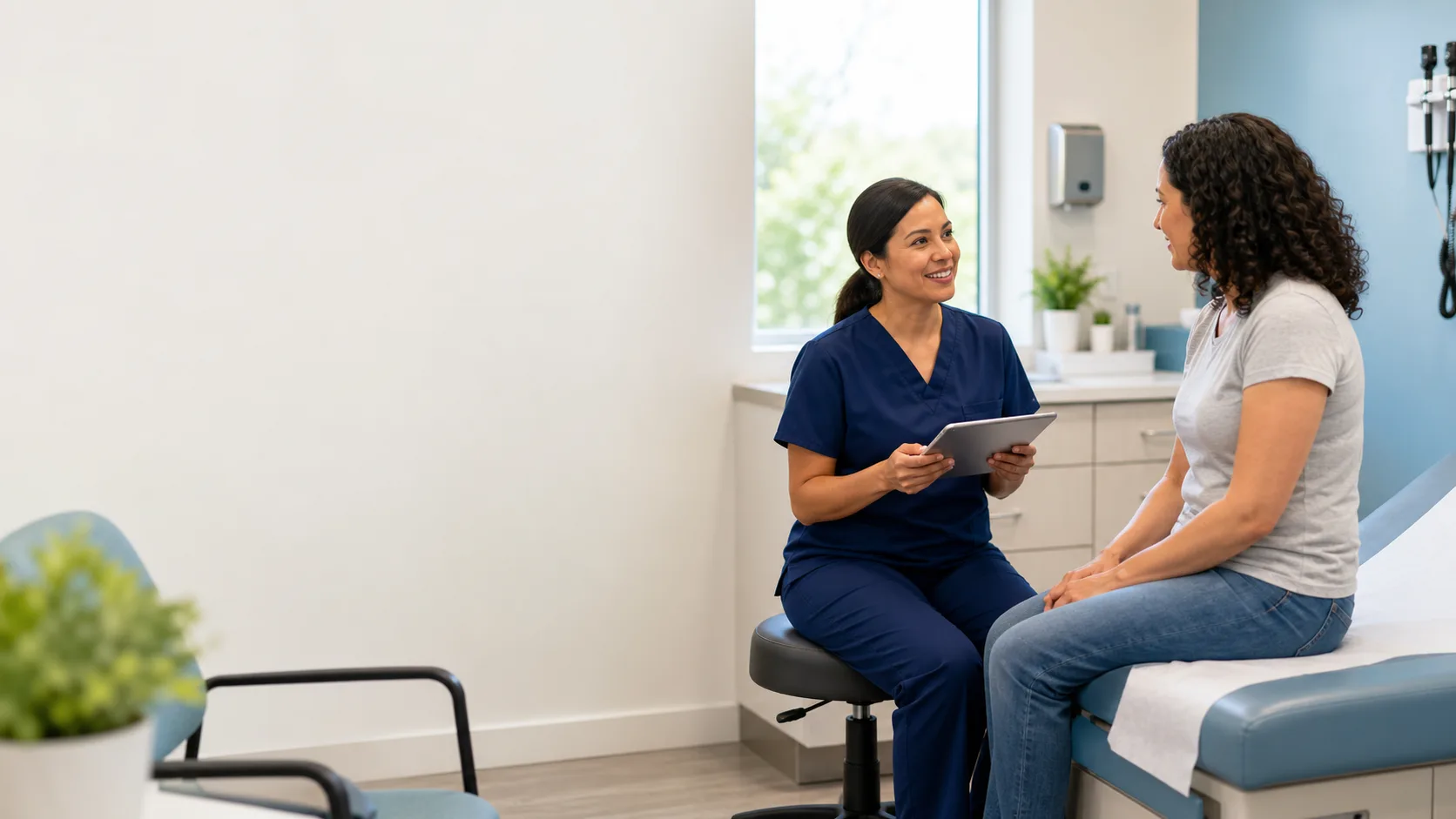 Patient checking in for a same-day care visit at All American Community Health Center