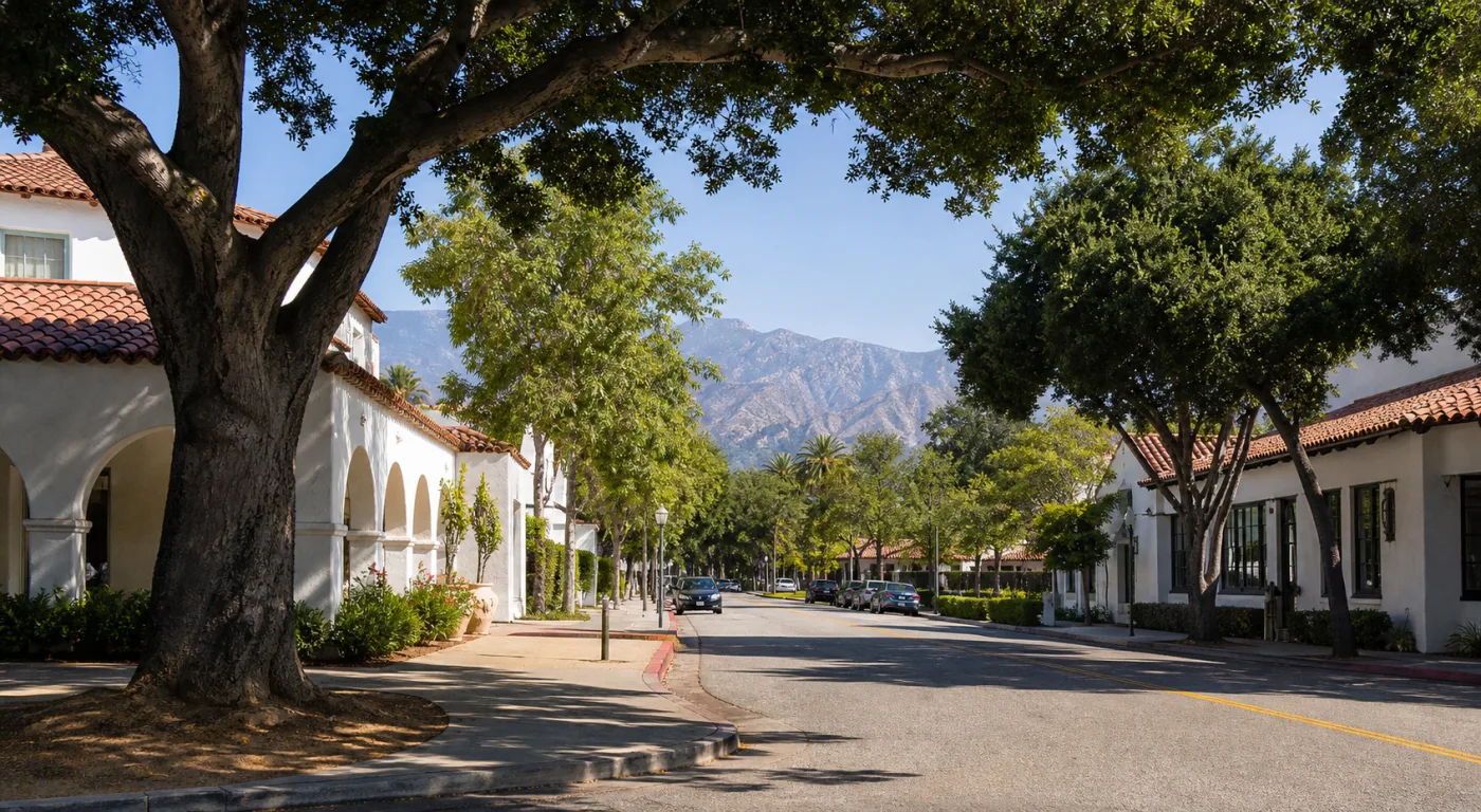 Claremont tree-lined community near All American Community Health Center
