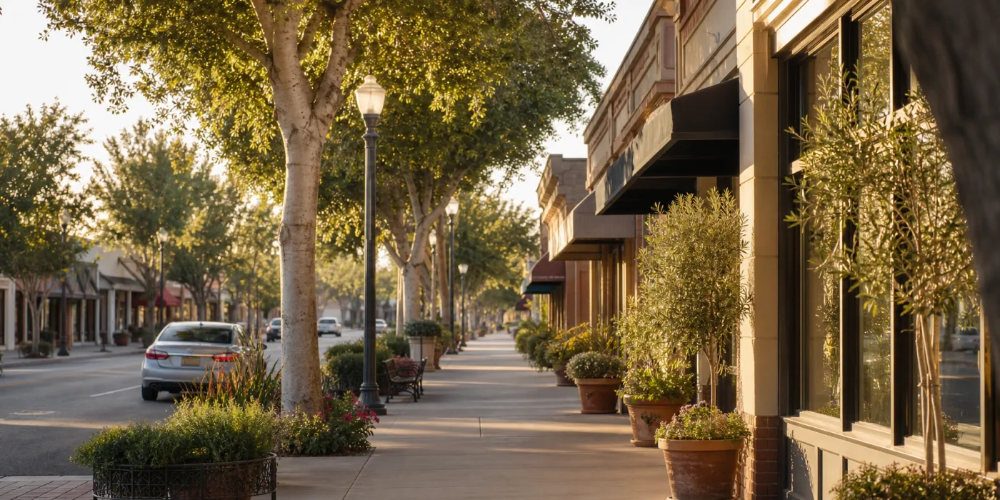 Covina neighborhood street near All American Community Health Center