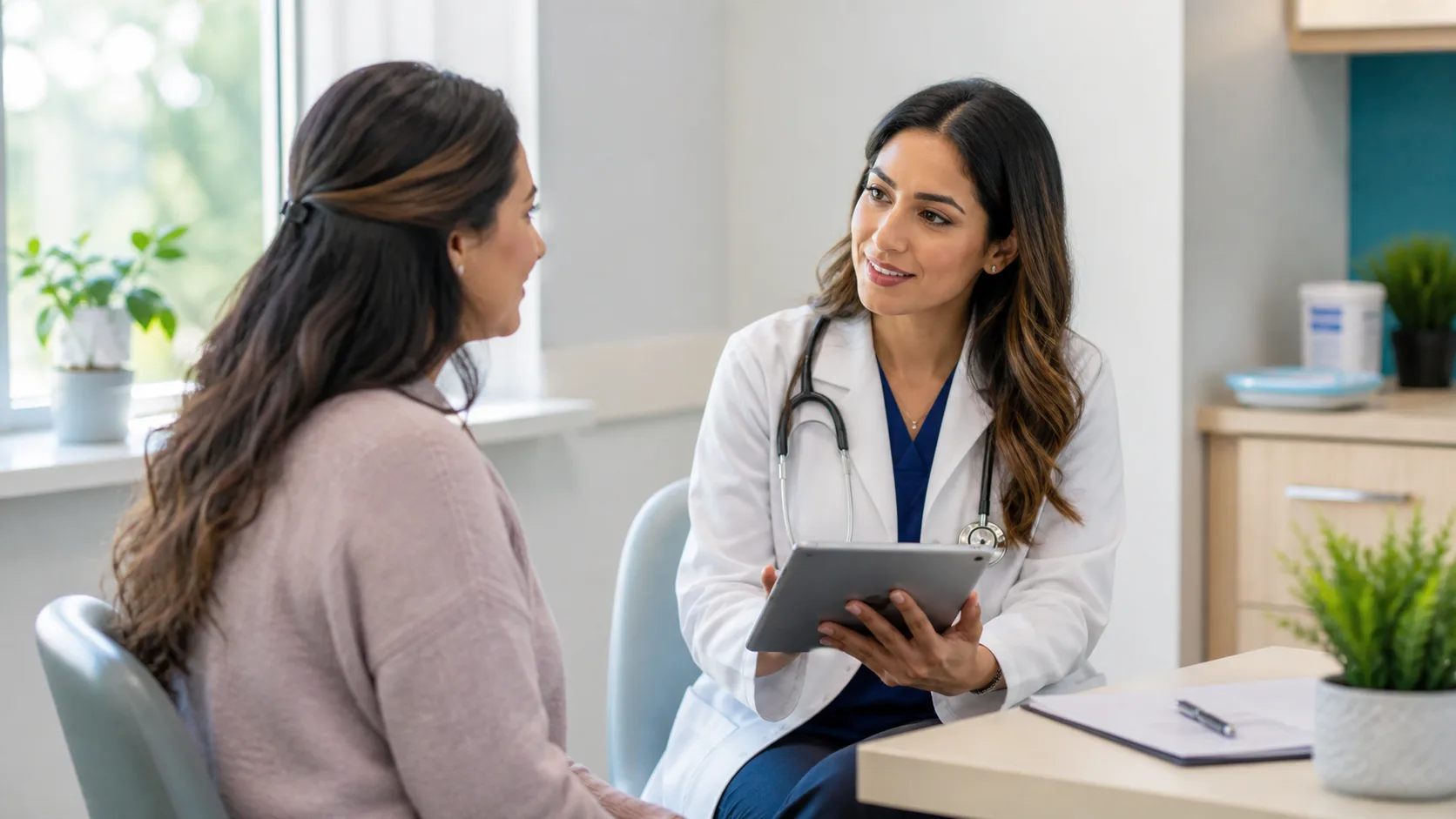 Provider discussing preventive women’s health care with a patient during a private visit
